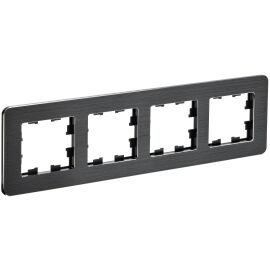 BRITE Рамка 4-местная РУ-4-1-Бр металл черный RE AL IEK