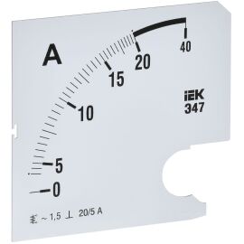 Шкала сменная для амперметра Э47 20/5А класс точности 1,5 96х96мм IEK