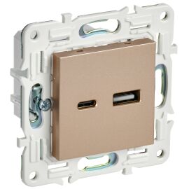 SKANDY Розетка USB A+C 3,1А SK-R14Sa песочный IEK