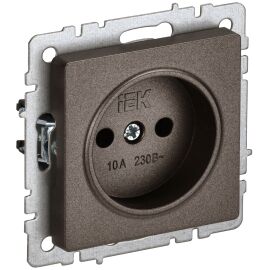 BRITE Розетка 1-местная без заземления без защитных шторок 10А РС10-1-0-БрТБ темная бронза IEK