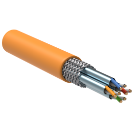 Кабель S/FTP 4 пары, Кат.6a, внутр., 0,57мм, LSZH, оранжевый, 305м, ITK LC1-C6A04-627