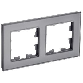 BRITE Рамка 2 -местная РУ-2-2-БрСе стекло серый IEK