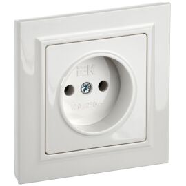 BRITE Розетка 1-местная без заземления без защитных шторок 10А в сб. РСР10-1-0-БрБ белый IEK