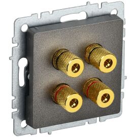 BRITE Аудиорозетка 4-местная РА10-БрТБ темная бронза IEK