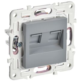 SKANDY Розетка компьютерная двойная RJ45 кат.6 SK-K04Gr серый IEK