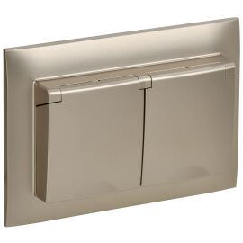 SKANDY Розетка 2-местная и крышкой 16А в сборе IP44 SK-R12Sh шампань IEK