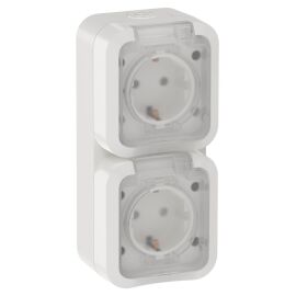 TORS Розетка 2-местная вертикальная 16А IP55 TS332 белый IEK