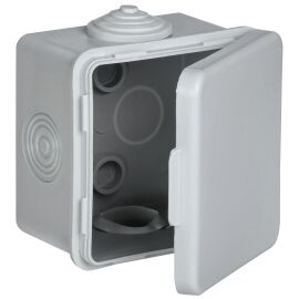 Коробка распаячная КМ для открытой проводки с откидной крышкой 65х65х50мм IP54 4 гермоввода (7035) G