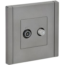 FORTE&PIANO Розетка двойная TV+SAT FP538 сталь IEK