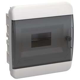 TEKFOR Корпус пластиковый ЩРВ-П-8 IP41 черная прозрачная дверь IEK