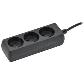 Удлинитель У3 3 места без заземления 1,5м 2х0,75мм2 10А/250В черный IEK