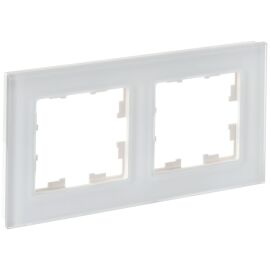BRITE Рамка 2-местная РУ-2-2-Бр стекло белый матовый IEK