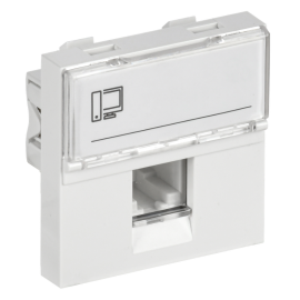 Розетка компьютерная RJ-45, UTP, Кат.5e, ПРАЙМЕР, 2 модуля, белая, IEK CKK-40D-RI2-K01