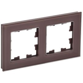 BRITE Рамка 2 -местная РУ-2-2-БрТБ стекло темная бронза IEK