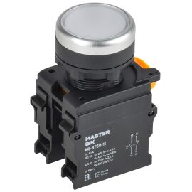 Кнопка d=22мм 1NO+1NC белая MASTER IEK