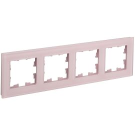 BRITE Рамка 4-местная РУ-4-2-Бр стекло розовый матовый IEK