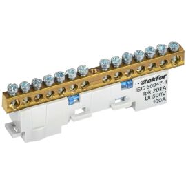 TEKFOR Шина N "ноль" неизолированная на универсальном держателе 6х9-14-С IEK