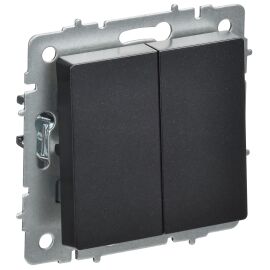 BRITE Выключатель 2-клавишный перекрестный 10А ВС10-2-3-БрЧ черный IEK