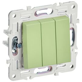 SKANDY Выключатель 3-клавишный 10А SK-V11G мятный IEK