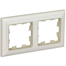 BRITE Рамка 2-местная РУ-2-Бр бежевый/жемчужный IEK