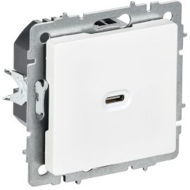 BRITE Розетка USB C 65Вт высокоскоростная зарядка РЮ12-1-БрАБ арктический белый IEK