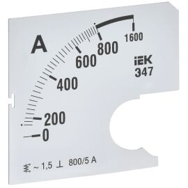 Шкала сменная для амперметра Э47 800/5А класс точности 1,5 72х72мм IEK