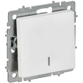 BRITE Выключатель 1-клавишный с индикацией 10А ВС10-1-1-БрАБ арктический белый IEK