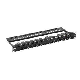 Патч-панель 1U, 19'', 24хRJ45, UTP, кат.6a, угловая, ITK PP24-1UMU-C6A-D
