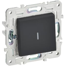 SKANDY Выключатель 1-клавишный проходной с индикацией 10А SK-V08G графит IEK