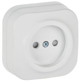 GLORY Розетка 1-местная для открытой установки без заземления с защитными шторками 10А РСш20-2-ХБм б