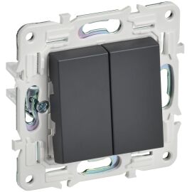 SKANDY Выключатель 2-клавишный проходной 10А SK-V05T титан IEK