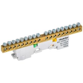 TEKFOR Шина PE "земля" неизолированная на универсальном держателе 6х9-18-Ж IEK