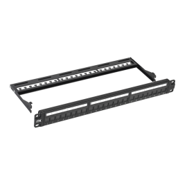 Патч-панель 1U, 19'', 24хRJ45, Dual,UTP, кат.6a, с индикацией,неэкран.PP24-1UMU-C06-L
