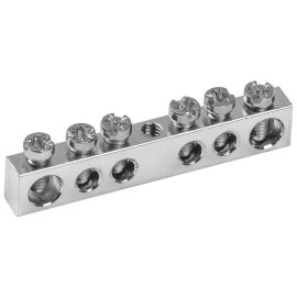 Шина PEN "земля-ноль" 6х9мм 6/1 с никелевым покрытием (6групп/крепеж по центру) IEK