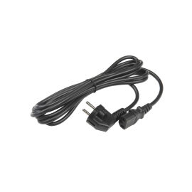 Кабель электропитания (сетевой) 3х1мм², 10А, С13-Schuko, вил.угл, чер, 3м, Hyperline PWC-IEC13-SHM-3.0-BK