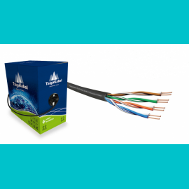 Кабель FTP 4 пары, Кат.5e, внеш., 0,48мм, PE, черный, 305м, TaigaKabel