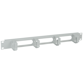 Органайзер горизонтальный 19", 1U, 4 кольца, с окнами, серый, TERACOM TRC-1CO-4R-M-GR