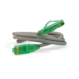 Патч-корд 4 пары, 2хRJ45, 10м, Кат.6a, UTP, серый, LSZH, Hyperline PC-LPM-UTP-RJ45-RJ45-C6a-10M-LSZH-GY