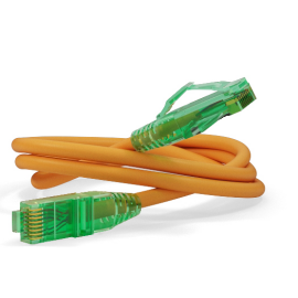 Патч-корд 4 пары, 2хRJ45, 1м, Кат.6a, UTP, оранжевый, LSZH, Hyperline PC-LPM-UTP-RJ45-RJ45-C6a-1M-LSZH-OR