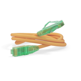 Патч-корд 4 пары, 2хRJ45, 2м, Кат.6a, UTP, оранжевый, LSZH, Hyperline PC-LPM-UTP-RJ45-RJ45-C6a-2M-LSZH-OR