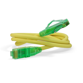 Патч-корд 4 пары, 2хRJ45, 1м, Кат.6a, UTP, желтый, LSZH, Hyperline PC-LPM-UTP-RJ45-RJ45-C6a-1M-LSZH-YL