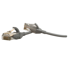 Патч-корд 4 пары, 2хRJ45, 3м, Кат.6, UTP, серый, LSZH, Hyperline PC-LPT-UTP-RJ45-RJ45-C6-3M-LSZH-GY