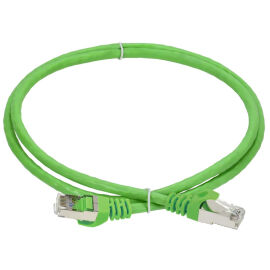 Патч-корд S/FTP 4 пары, Кат.6A, 2xRJ45, 2м, зеленый, LSZH, standart 50мкд, ITK PC02-C6ASL-2M-SC-HC