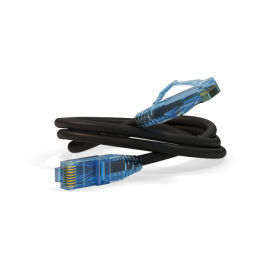 Патч-корд 4 пары, 2хRJ45, 1м, Кат.6, UTP, черный, LSZH, Hyperline PC-LPM-UTP-RJ45-RJ45-C6-1M-LSZH-BK