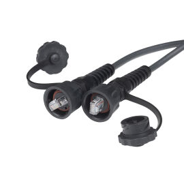 Патч-корд 4 пары, 2хRJ45, 3м, Кат.5е, UTP, черный, PVC, Hyperline PC-IE-LPM-UTP-RJ45-RJ45-C5e-3M-BK