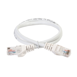 Патч-корд 4 пары, 2хRJ45, 0,2м, Кат.6, UTP, белый, LSZH, ITK PC08-C6UL-02M
