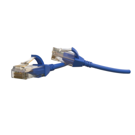 Патч-корд 4 пары, 2хRJ45, 2м, Кат.6, UTP, синий, LSZH, Hyperline PC-LPT-UTP-RJ45-RJ45-C6-2M-LSZH-BL