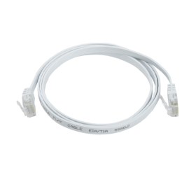 Патч-корд 4 пары, 2хRJ45, 5м, Кат.6, FTP, белый, PVC, плоский, ITK PC08-C06U-5M-FL