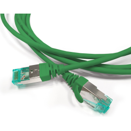 Патч-корд 4 пары, 2хRJ45, 1м, Кат.6a, S/FTP, зеленый, LSZH, Hyperline PC-LPT-SFTP-RJ45-RJ45-C6a-1M-LSZH-GN