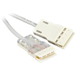 Патч-корд 4 пары, 110 тип-110 тип, 1 м, Кат.5е, серый, LSZH, Hyperline PC-110-110-4P-C5e-1M-LSZH-GY